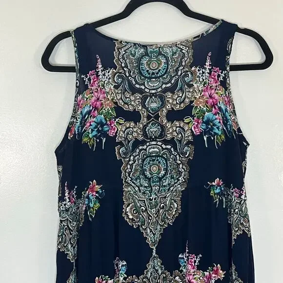 Bila Women Sleeveless dress Boho Beach Paisley Size M embroidered multicolor - Picture 8 of 11